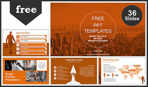 Free business powerpoint templates download orange - flyras