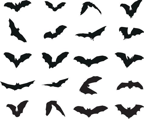 A vector collection of bat silhouettes 3777987 Vector Art at Vecteezy