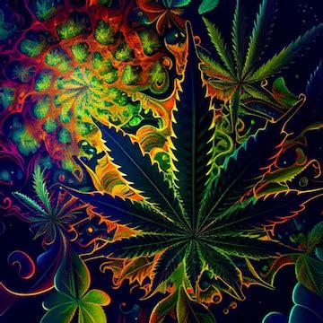 Premium Photo | Marijuana leaf on abstract background psychedelic weed cannabis