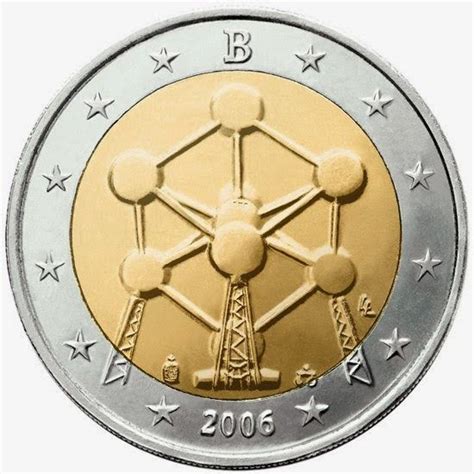 Belgian commemorative 2 euro coins 2006 - Atomium Commemorative 2 euro ...