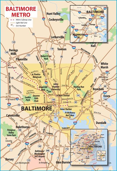 Baltimore metro area map - Ontheworldmap.com