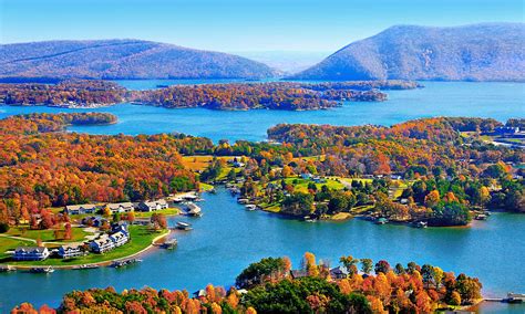 Fall Aerial Smith Mountain Lake Photograph by The American Shutterbug Society