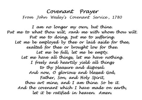 John Wesley Covenant Prayer | Prayers, Christian quotes, The covenant