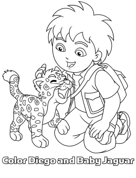 Baby Jaguar Love Diego in Go Diego Go Coloring Page - NetArt