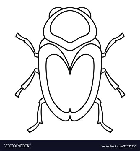 Scarab beetle icon outline style Royalty Free Vector Image