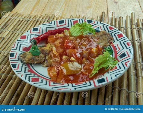 Sambal stingray stock image. Image of dish, banana, atop - 92812227