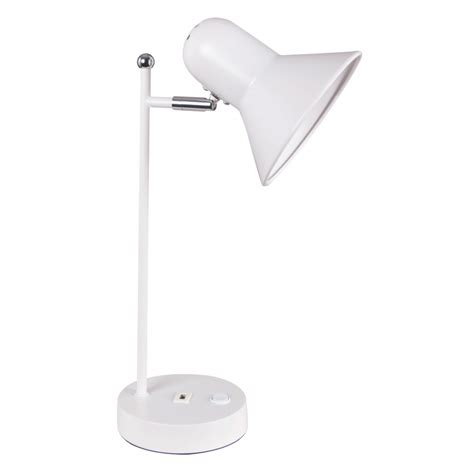 Bright Star Lighting - Metal Desk Lamp With USB Port - White - GeeWiz