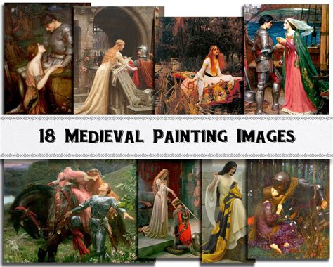 Medieval Knight and Princess Painting Images / Digital - Etsy