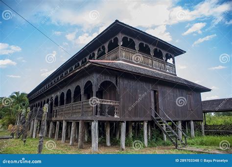 Traditional Dayaknese House Called Rumah Panjang (Long House) in Pulau ...