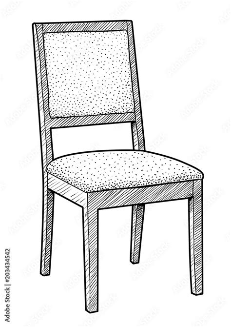 Wooden chair illustration, drawing, engraving, ink, line art, vector Stock ベクター | Adobe Stock