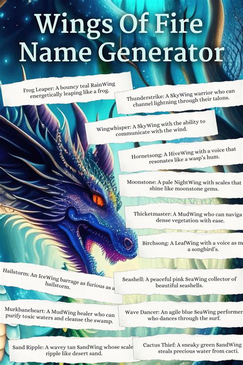 Wings of Fire Name Generator: 1,000+ WoF OC Ideas | Imagine Forest