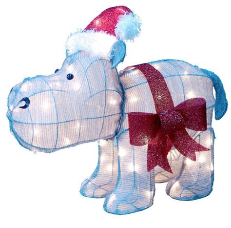 Holiday Time Light-up HIPPO Christmas Yard Decor Indoor Outdoor 20x23" #HolidayTime | Christmas ...