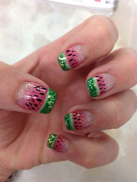 Pin by Ruth Ankeny on Gel nail art by Ruth | Watermelon nails, Les nails, Toe nail designs