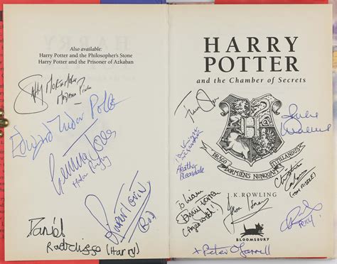 Harry Potter and the Chamber of Secrets. [Signed by 14 Cast Members ...