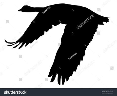 Silhouette Flying Goose Stock Vector 39945016 - Shutterstock