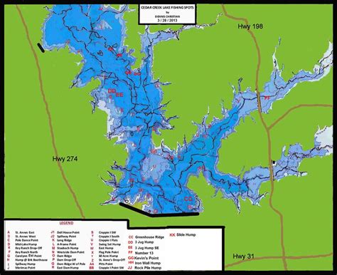 Cedar Creek Lake Map - Texas Fishing Forum