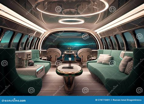 Private Jet S Futuristic Modern Interior, Where Sleek Design Elements ...