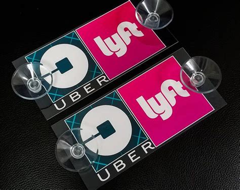 2 Uber Lyft Removable Decal Sign Placard Rideshare New Logo | Rideshare ...