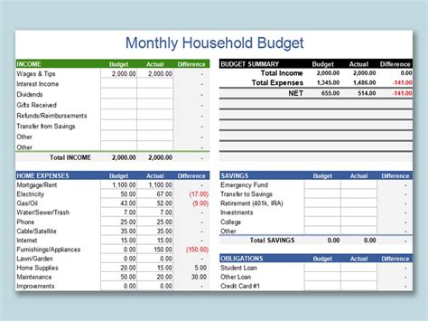 Monthly Budget Spreadsheet For Excel, 51% OFF