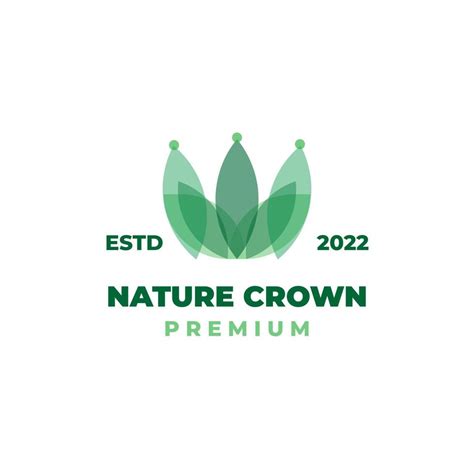 Natural green crown illustration logo with overlapping colors 10280598 ...