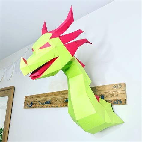 Dragon Head and Neck 3d Papercraft. You Get a PDF Digital File - Etsy UK