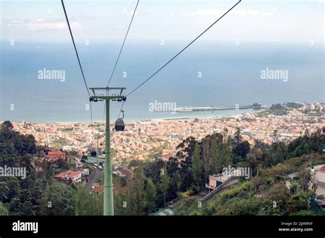 An aerial view of a cable car in Funchal, Madeira, Portugal Stock Photo - Alamy