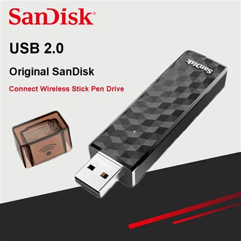 SanDisk SDWS4 Connect Wireless Stick USB Flash Drive 64GB Wi Fi + USB 2 ...