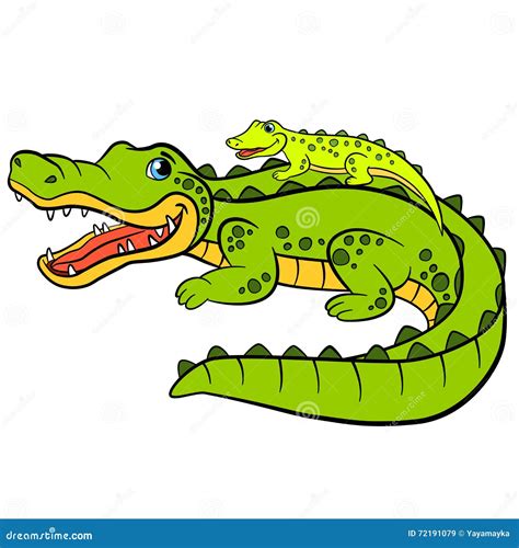 Cartoon Animals For Kids. Mother Alligator | CartoonDealer.com #72191079