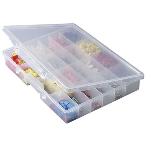 Small Parts Organizer 24 Compartment Storage Plastic Box Jewelry Tackle ...