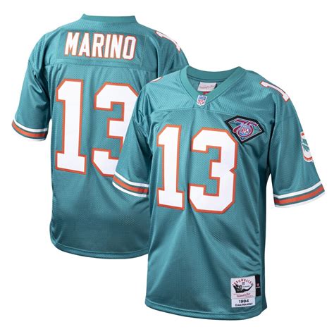 Men's Mitchell & Ness Dan Marino Aqua Miami Dolphins 1994 Authentic ...