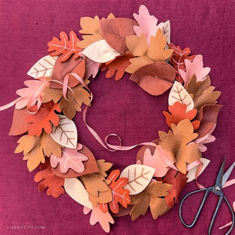 Felt Fall Leaf Wreath DIY Pattern & Tutorial - Lia Griffith