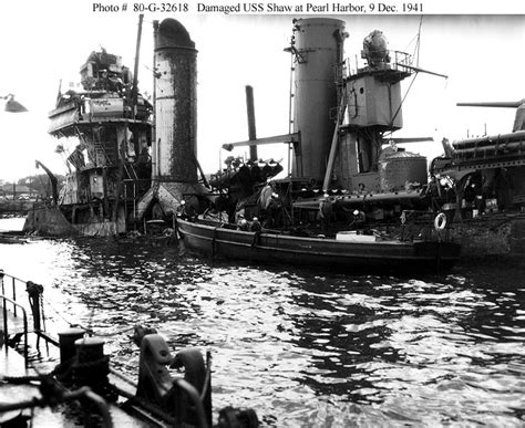 Asisbiz PEARL-HARBOR Archive USN photos,showing,USS Shaw,after,the ...