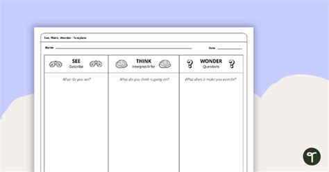 See, Think, Wonder - Template | Teach Starter