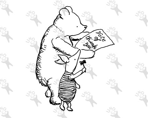 Pooh Bear, Piglet, Retro Illustration, Illustrations, Black And White ...