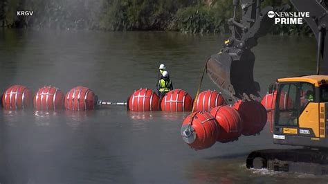 Video An up-close look at the buoys at the center of the Texas border ...