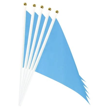 Light Blue Flag Stick, Hand Held Mini DIY Flag 8.2x5.5 Inch Triangle ...