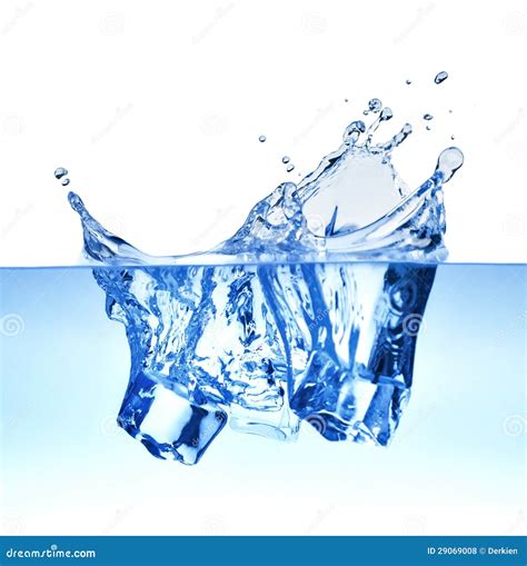 Ice cubes splashing water stock photo. Image of wave - 29069008