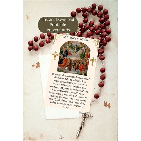 All Saints' Day Prayer Cards / Catholic Prayer Card / Printable Prayer ...