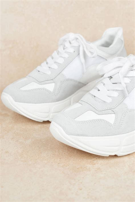 White Steve Madden Sneakers - Chunky Sole Shoes - White Retro Trainers