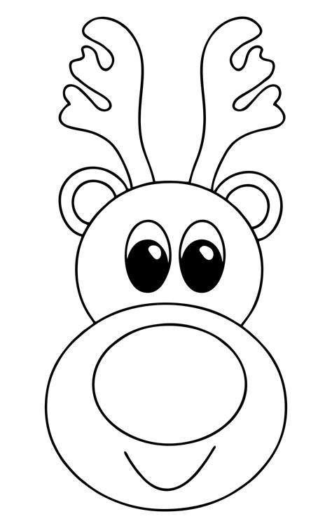 Printable Reindeer Face Template - Printable Words Worksheets