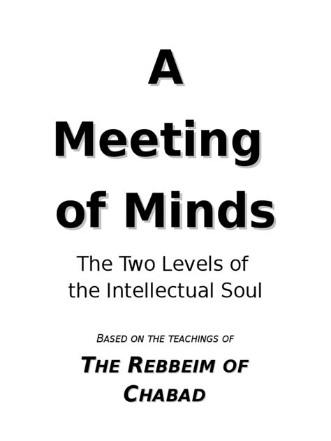 A Meeting of Minds | PDF | Chabad | Soul