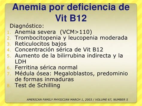 Anemia por deficiencia de vitamina b 12