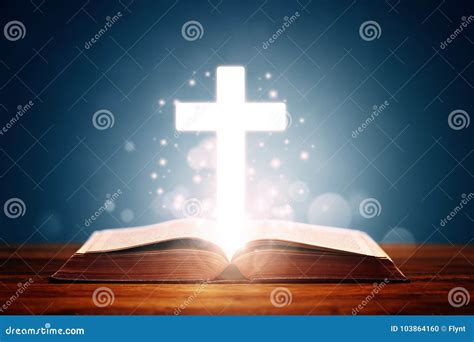 Holy bible with cross stock photo. Image of faith, christianity - 103864160