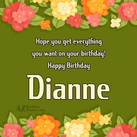 Happy Birthday Dianne - AZBirthdayWishes.com