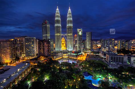 Wallpaper Kuala Lumpur Malaysia night time Skyscrapers Cities