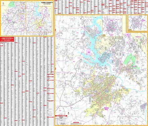 Rock Hill, SC Wall Map | Maps.com.com