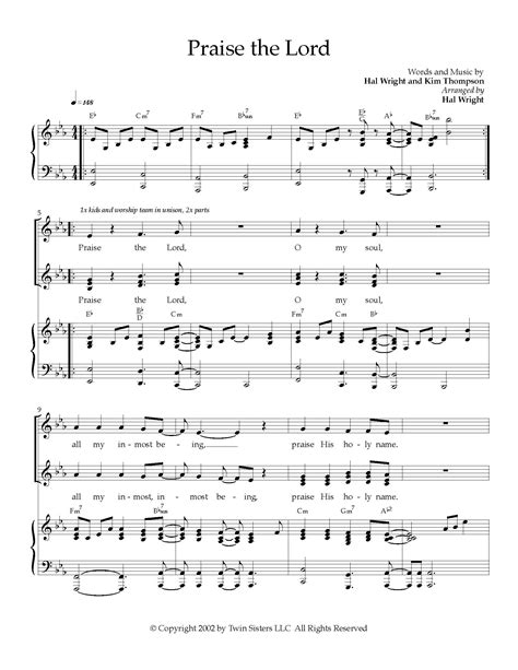 Praise the Lord Sheet Music by Teach Simple