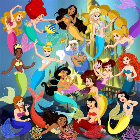 Disney Princess mermaids by Lunamidnight1998 on DeviantArt