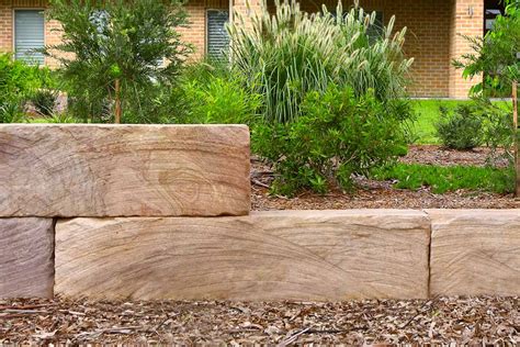 Sandstone Log Retaining Walls | The Landscaped Garden