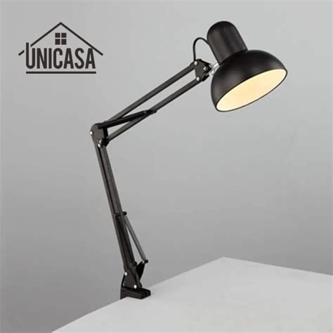 Adjustable Clip Table Lights Bedside Desktop Table Lamp Bedroom Black Desk Lamps Office Light ...